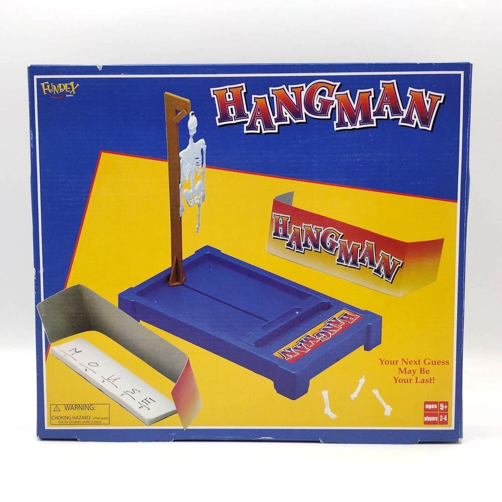 Fundex Hangman Word Game 2-4 Players 5+ New In Box 2001 Skeleton Gallows